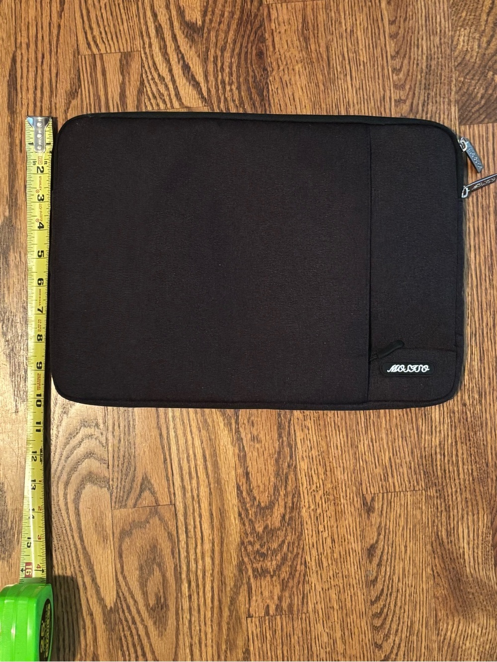 MOSISO Slim Polyester Laptop Sleeve with Vertical Front Pocket (Black)